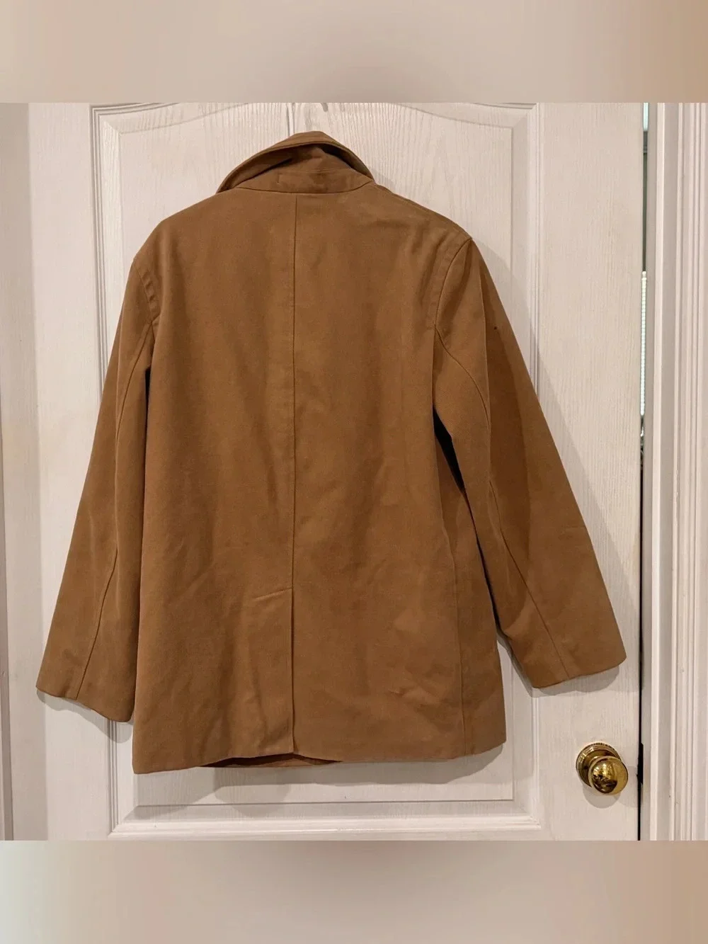 J Crew Men's Classic Tan Coat - Lightweight Single-Breasted Jacket 100% cotton